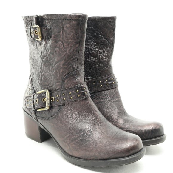 Earth Denali Altitude Leather Bootie Heeled Boot Women‘s 7 Brown - Picture 4 of 16